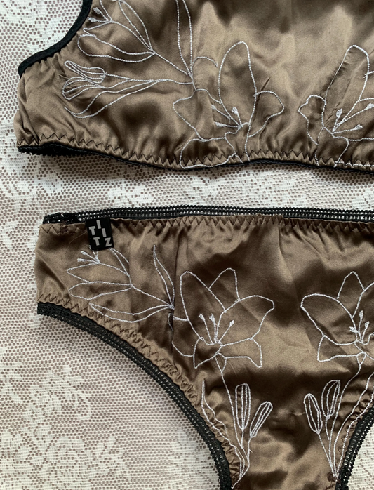 100% Silk Embroidered Handmade Pantie