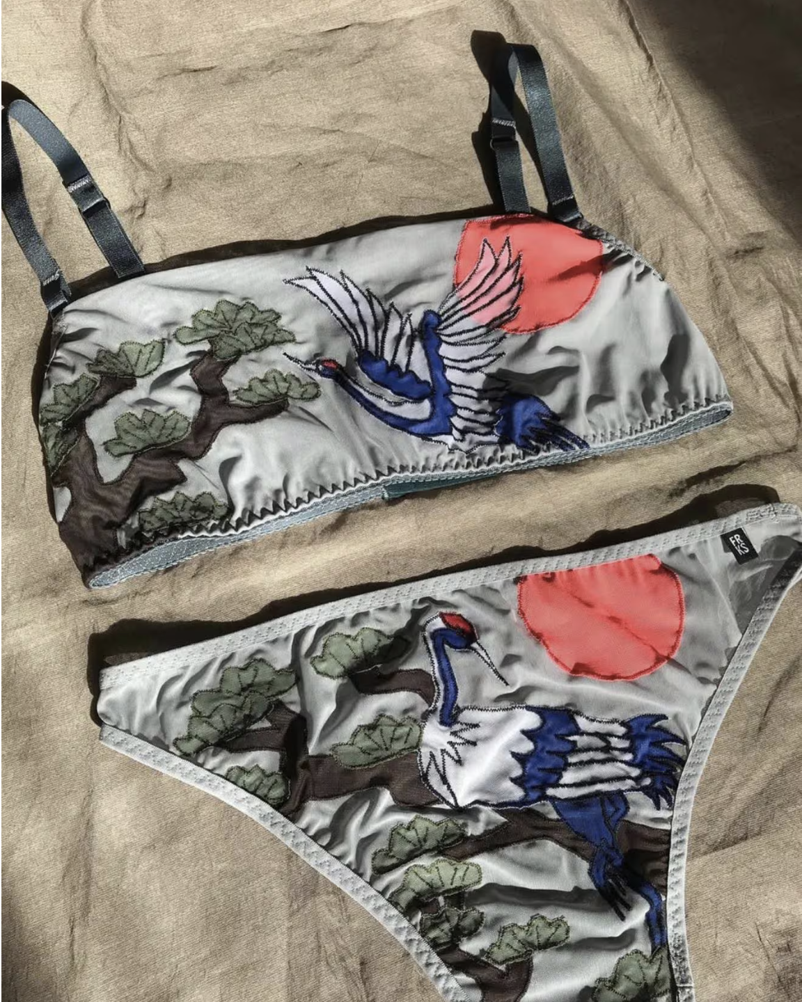 Embroidered Bralette- Crane