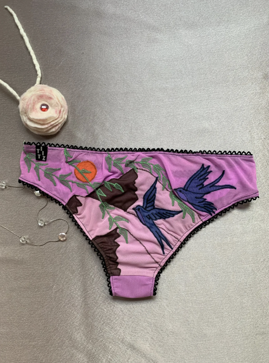 Embroidered Panties - Birds