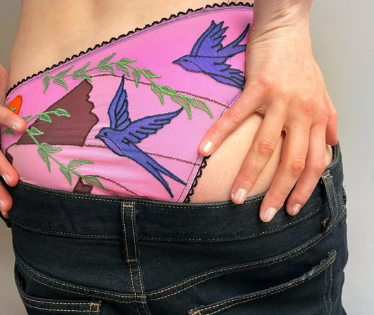 Embroidered Panties - Birds