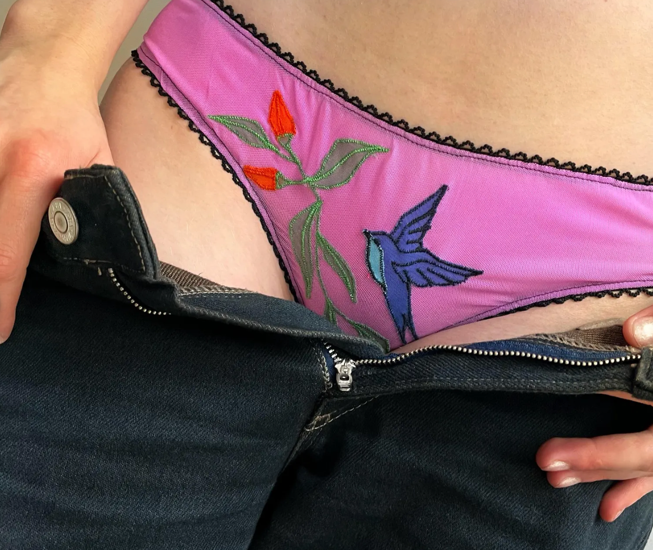 Embroidered Panties - Birds