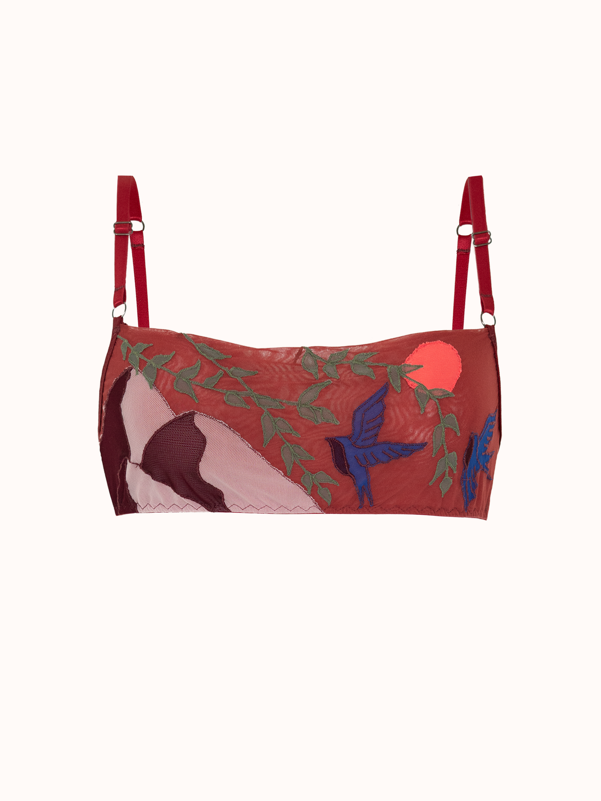 Vino Red Birds Bralette